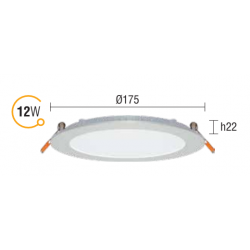 PELSAN YUVARLAK DOWNLIGHT 12W SIVAALTI 6500K ST BEYAZ IP40